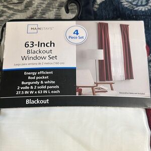 Mainstays Burgundy and White Blackout Curtains